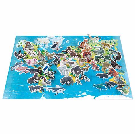 Janod Tactile Puzzle Forest Animals 20 Pieces Multicolor
