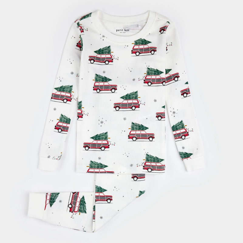 Petit Lem Festive Cars Holiday PJ Set FINAL SALE