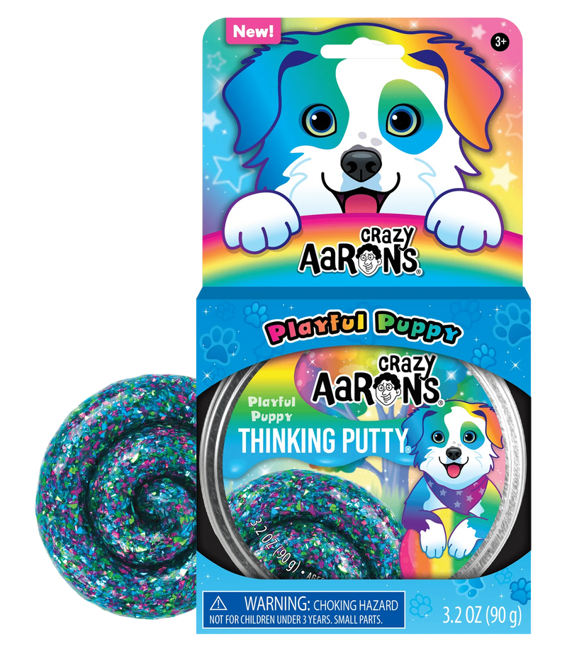 Crazy Aaron Thinking Putty - 4" Tin - Playful Puppy