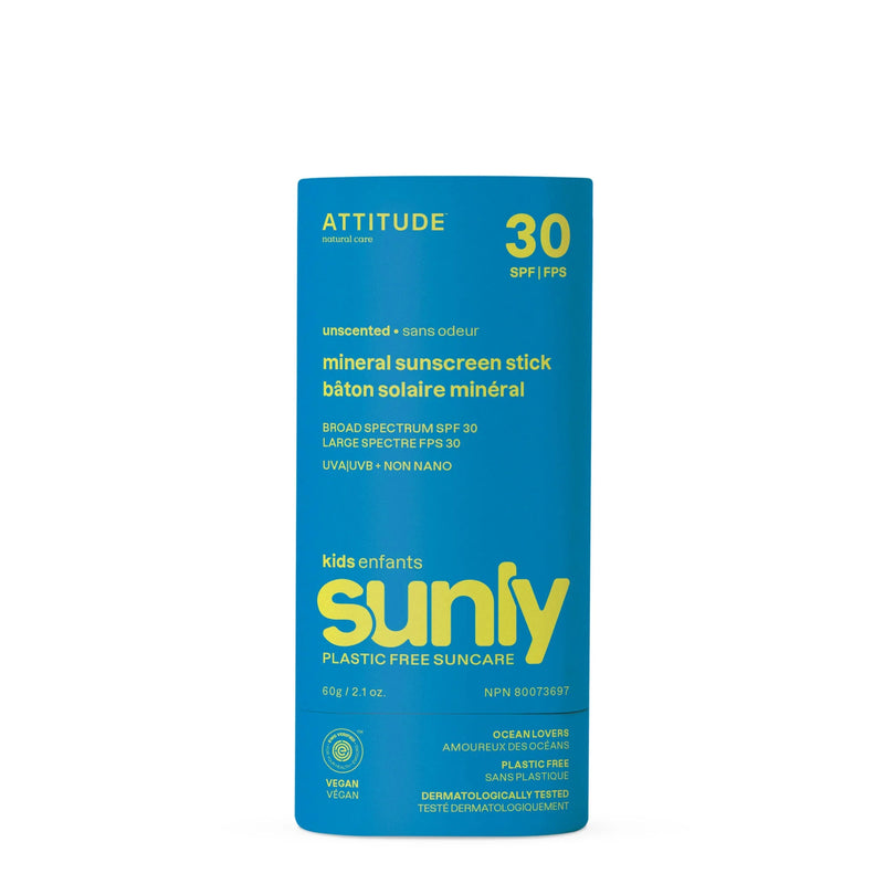 ATTITUDE - Sunly Kids Mineral Sunscreen Stick SPF 30 Unscented