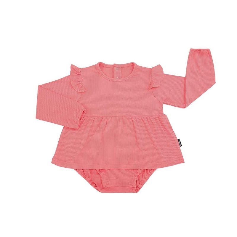 Belan J Long Sleeve Skirted Onesie Candy Pink