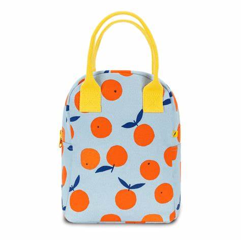 Fluf - Organic Cotton Zippered Lunch Pail - Oranges