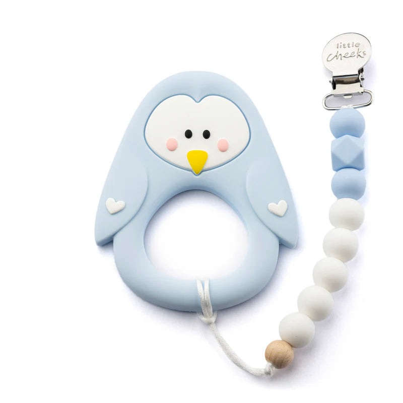 Little Cheeks Teether & Clip  Penguin