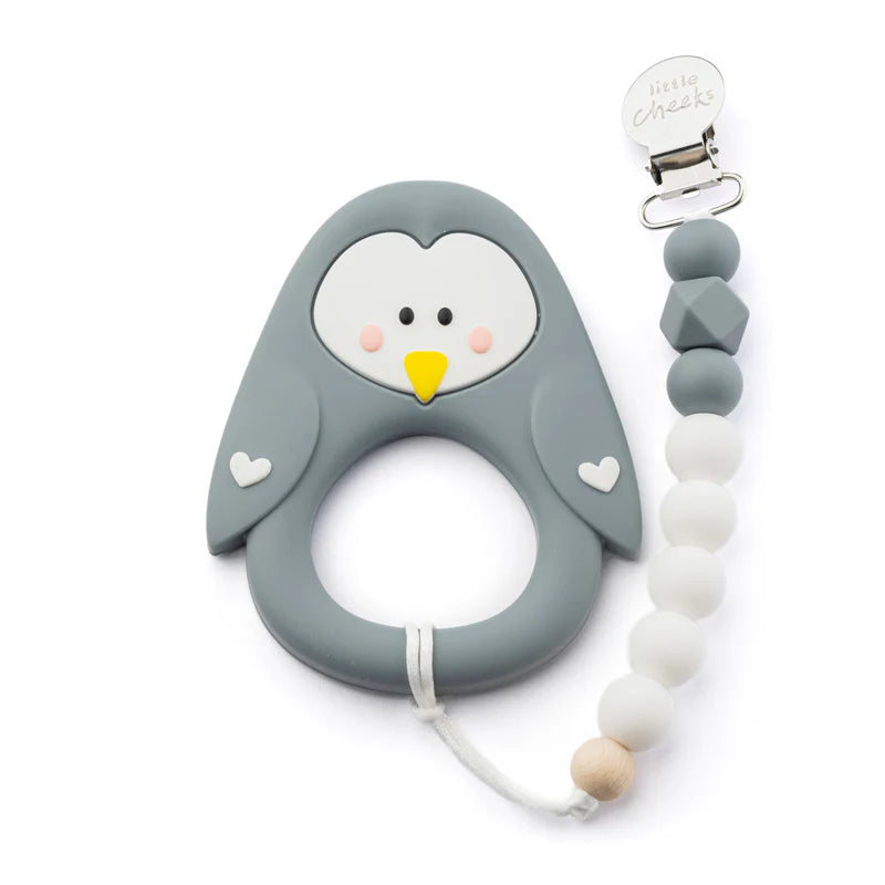 Little Cheeks Teether & Clip  Penguin