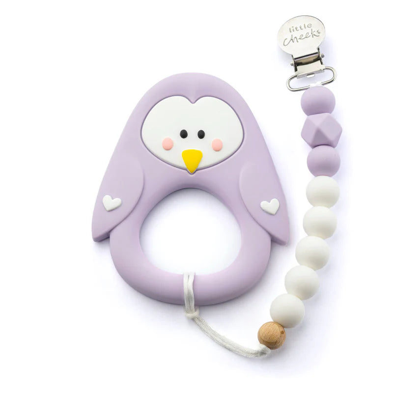 Little Cheeks Teether & Clip  Penguin