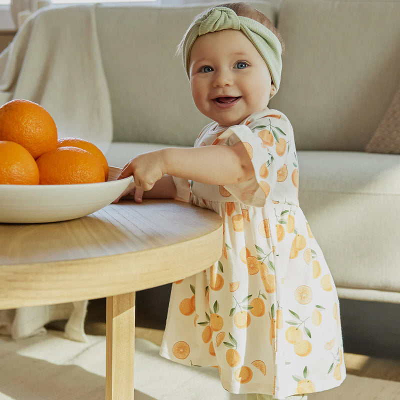 Petit Lem Orange Print Dress & Leggings Set