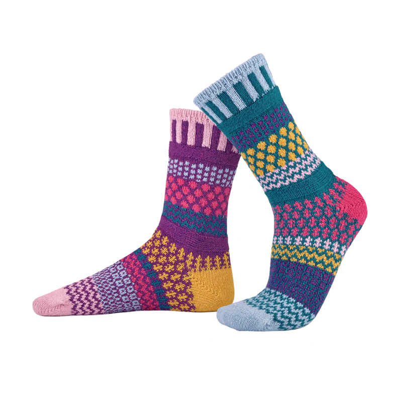 Solmate  Adult Crew Socks - Petunia