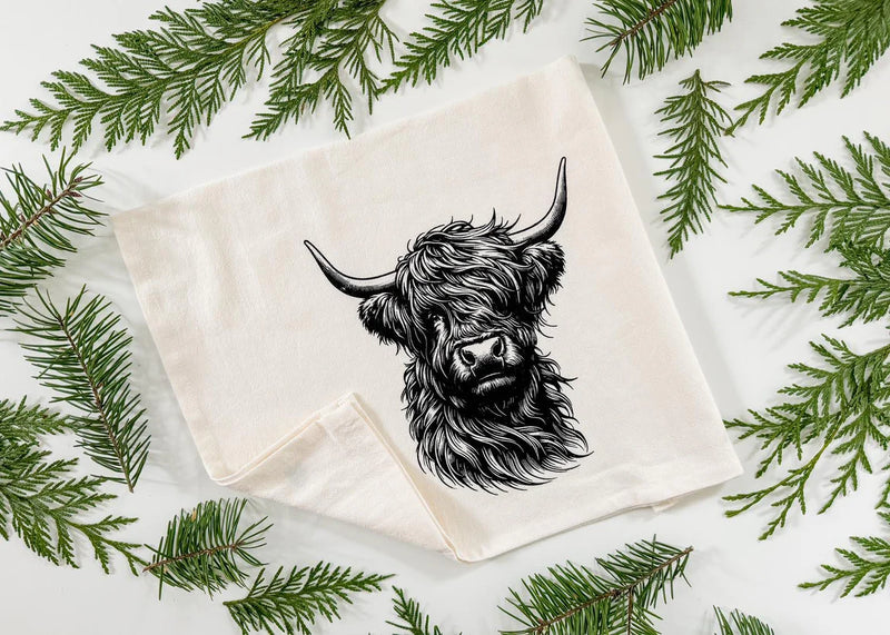 Your Green Kitchen -  Tea Towel Highland Cow