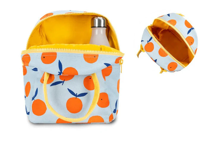 Fluf - Organic Cotton Zippered Lunch Pail - Oranges