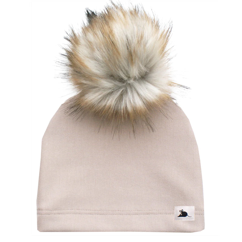 Lille Mus - Fawn Fleece Pom Beanie - Children's