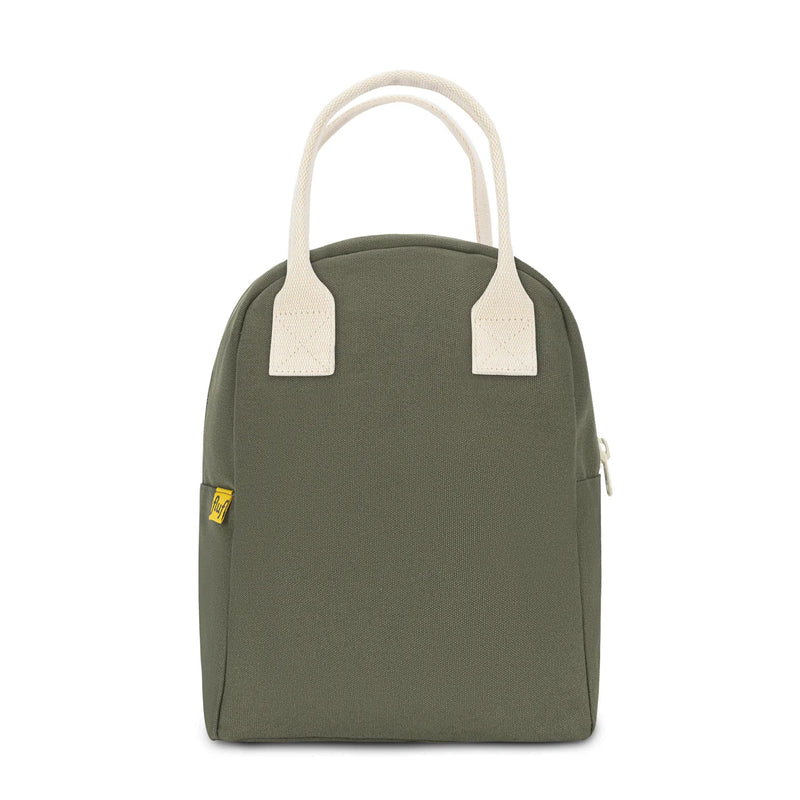 Fluf - Organic Cotton Zippered Lunch Pail  - Dark Olive