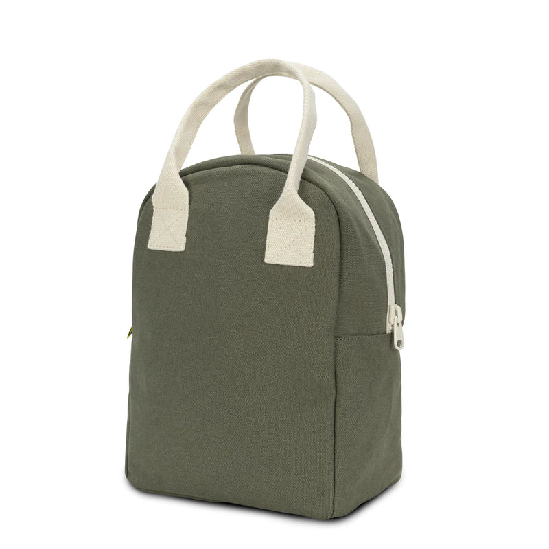 Fluf - Organic Cotton Zippered Lunch Pail  - Dark Olive