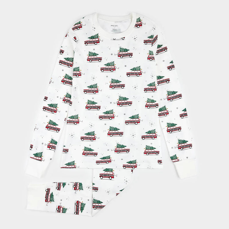 Petit Lem Festive Cars Holiday PJ Set Women's - FINAL SALE