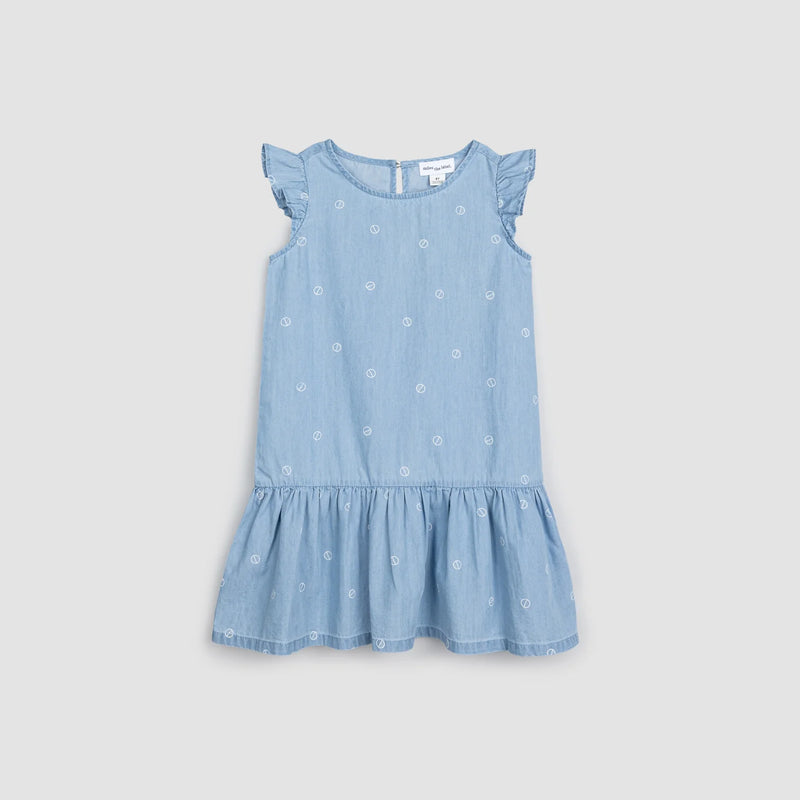 Miles The Label - Wheel Print on Chambray Sleeveless Dress FINAL SALE